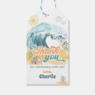 The BIG ONE First Birthday-Beach Surfing Party  Gift Tags