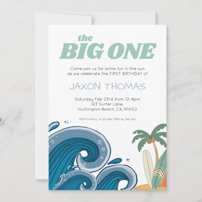 The Big ONE First Birthday Invitation (Front)