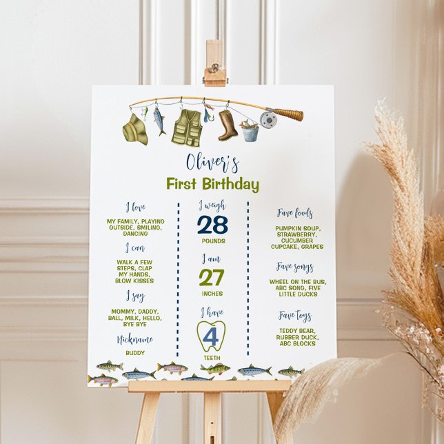 The Big One Fishing 1st Birthday Milestone Poster (Creator Uploaded)