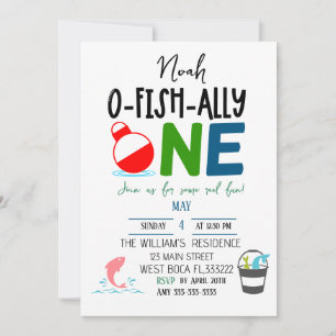 The Big One Fishing Birthday invitation