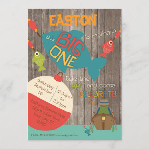 The Big One - Fishing First Birthday Invitation
