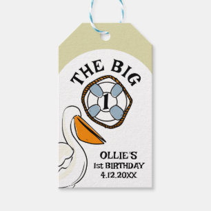 The Big One Nautical Beach First Birthday Gift Tags