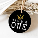 The BIG ONE | Notorious 90's 1st Birthday Party Favour Tags<br><div class="desc">Celebrate your little one whose getting BIGGIE,  BIGGIE BIGGIE! Embrace the 90's hip-hop and rap nostalgia with this unique and fully customisable kids birthday favour tags – featuring a golden crown and fun rugged typography.</div>
