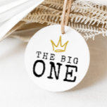 The BIG ONE | Notorious 90's 1st Birthday Party Favour Tags<br><div class="desc">Celebrate your little one whose getting BIGGIE,  BIGGIE BIGGIE! Embrace the 90's hip-hop and rap nostalgia with this unique and fully customisable kids birthday favour tags – featuring a golden crown and fun rugged typography.</div>