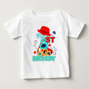 The Big ONE O-fish-ally One   First Birthday Baby T-Shirt