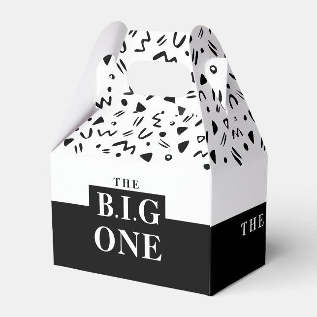 The BIG one Party favour box (Back Side)