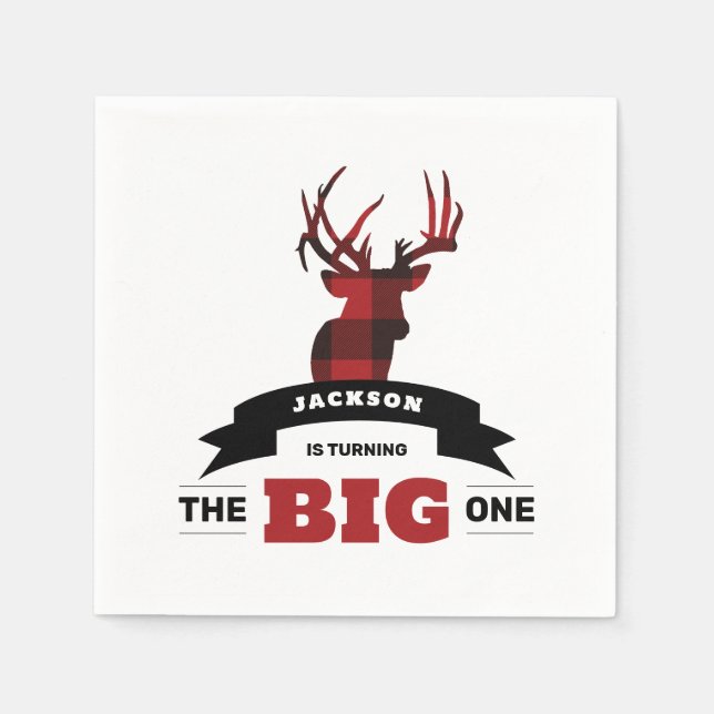 The Big One Party Napkin Hunting Theme (Front)