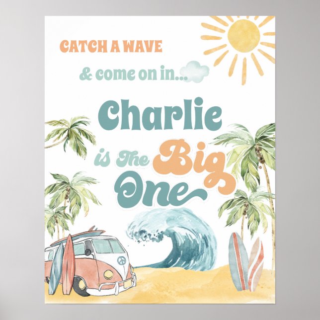 The Big One Party Welcome Sign-First Birthday-1st Poster (Front)