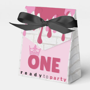 The BIG One  Pink 90's Hip Hop 1st Birthday Favour Box