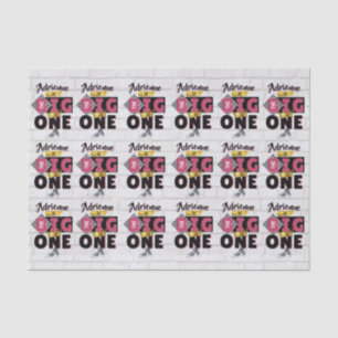 The Big One  PINK Retro Hip Hop 1st Birthday Edibl Tissue Paper