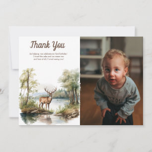 The Big One Rustic Birthday Birthday Thank You Card