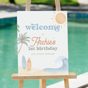 The Big One Surf 1st Birthday Welcome Sign