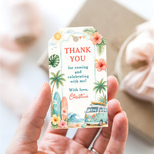 The Big One Surf Beach 1st Birthday Gift Tags