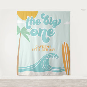 The Big One Surf Beach 1st Birthday Tapestry
