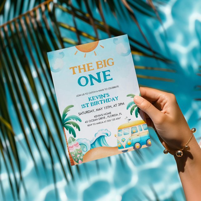 The Big One, Surf Birthday  Invitation (Creator Uploaded)