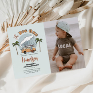The Big One Surf Birthday Invitation Photo Card