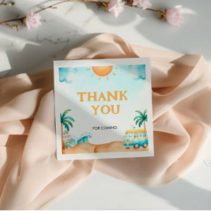 The Big One, Surf Birthday  Napkin
