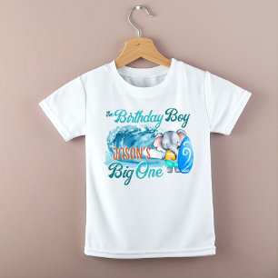 The big one surfing retro birthday baby elephant  T-Shirt