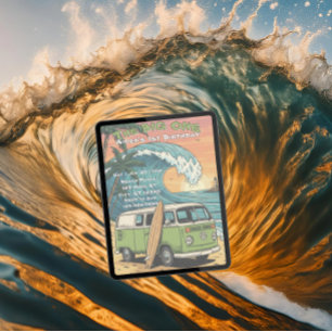 The Big One, Surfing Wave 1st Birthday Invitation