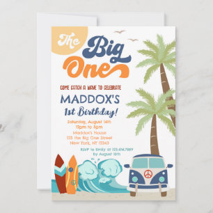 The Big One Surf's Up Birthday Invitation