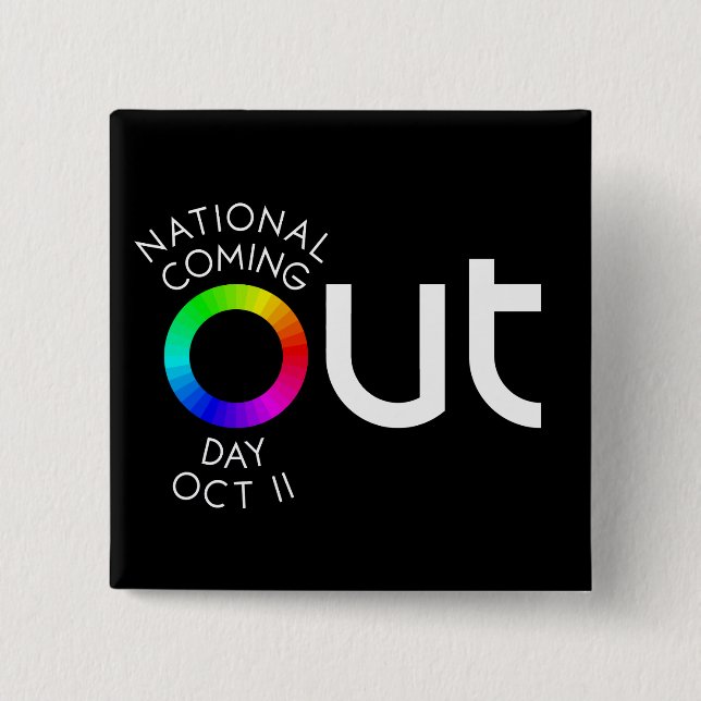 The Big OUT Square Black Button (Front)