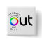 The Big OUT Square White Button