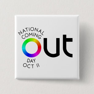 The Big OUT Square White Button