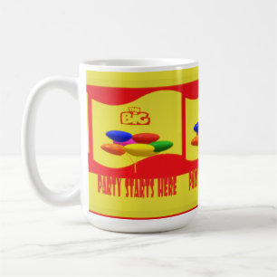 The big party starts here lets celebrate coffee mug
