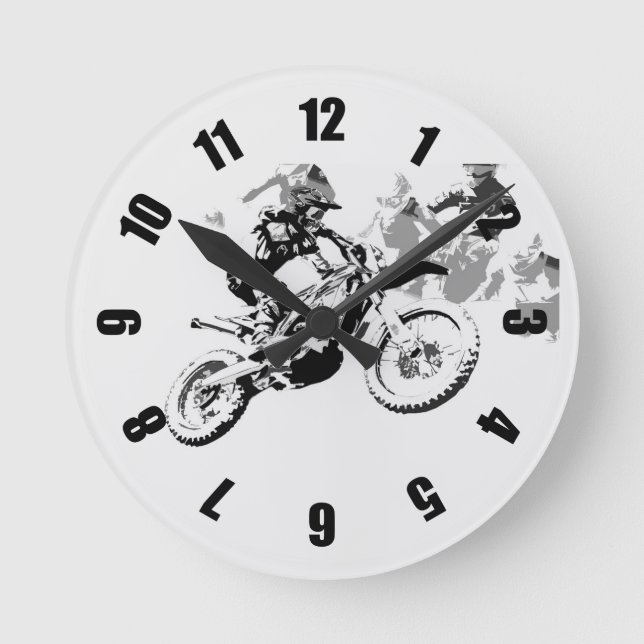 The Big Race - Motocross Racers  Round Clock (Front)