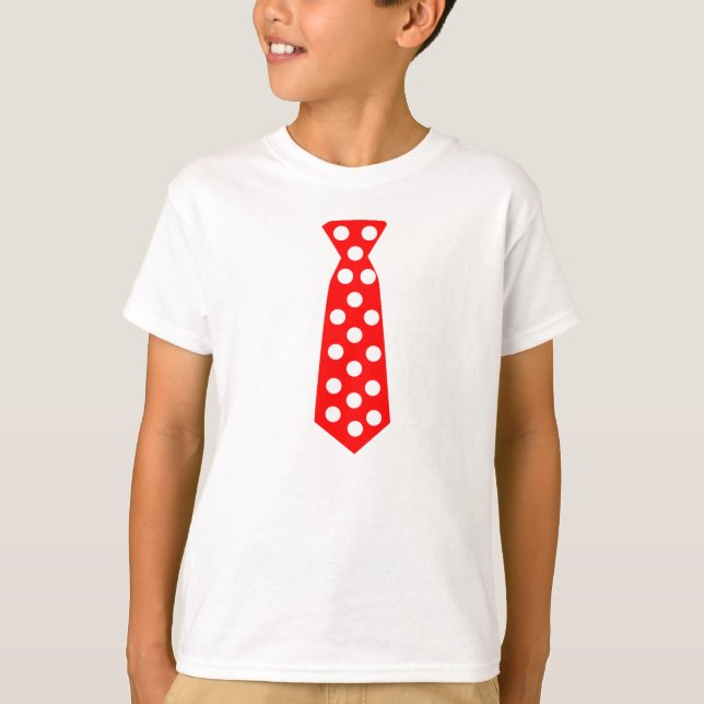 The Big Red and White Polka Dot Tie. Fun Pop Art. T-Shirt (Front)