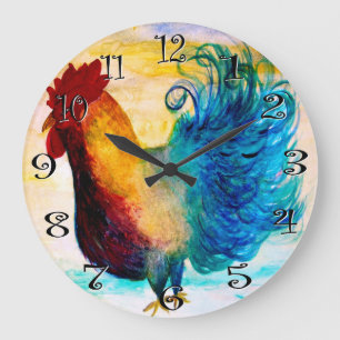 The big red rooster wall clock. large clock