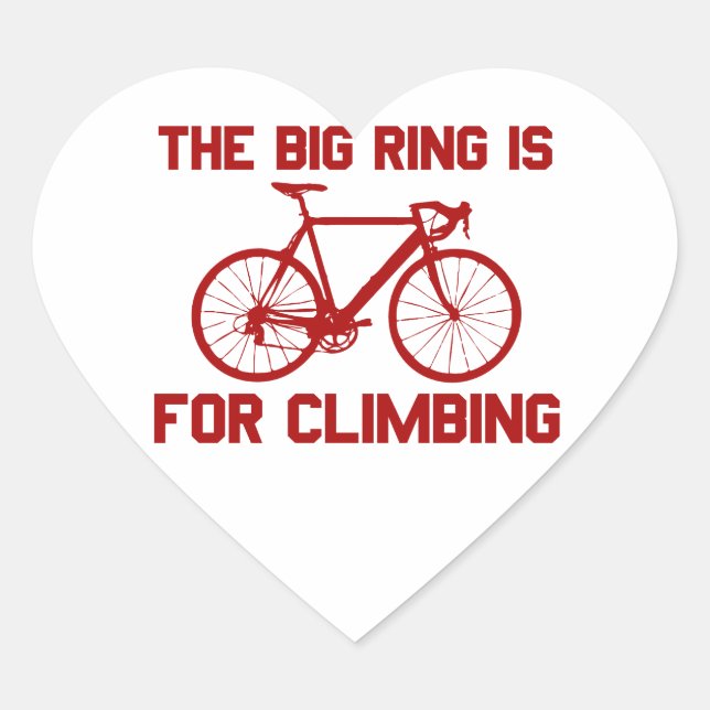 The Big Ring Is For Climbing Heart Sticker (Front)