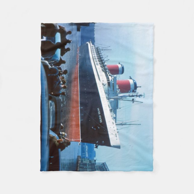 The Big Ship:  SS United States Fleece Blanket (Front)