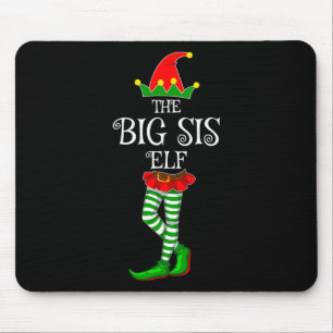 The Big Sis Elf Family Matching Xmas Funny Christm Mouse Mat
