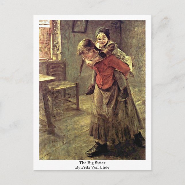 The Big Sister By Fritz Von Uhde Postcard (Front)