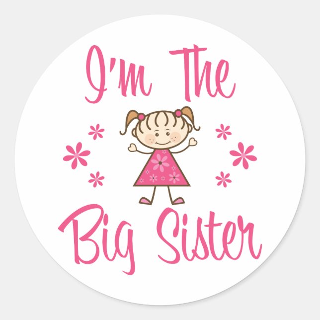 The Big Sister Classic Round Sticker (Front)