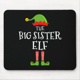 The Big Sister Elf Funny Christmas Matching Family Mouse Mat