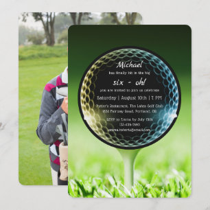 The Big Six-Oh Golf 60th Birthday Party Photo Invitation