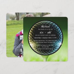 The Big Six-Oh Golf 60th Birthday Party QR Code Invitation