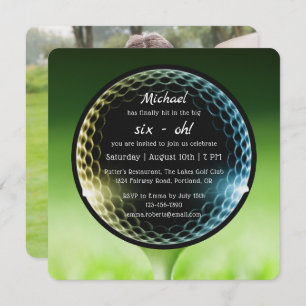 The Big Six-Oh Golf 60th Birthday Party QR Code Invitation