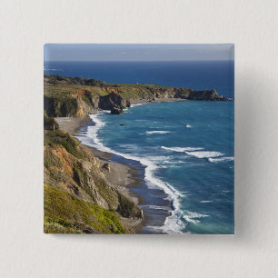 The Big Sur coastline in California, USA 15 Cm Square Badge