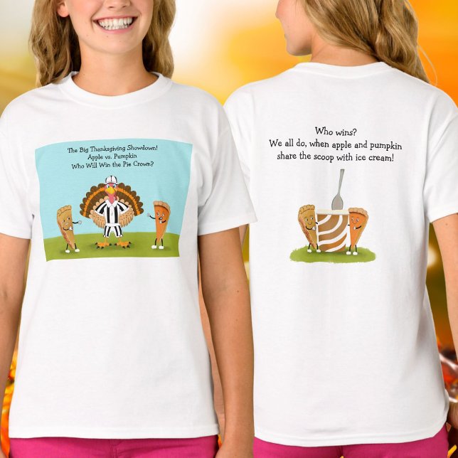 The Big Thanksgiving Showdown Pumpkin and Apple T-Shirt (Creator Uploaded)