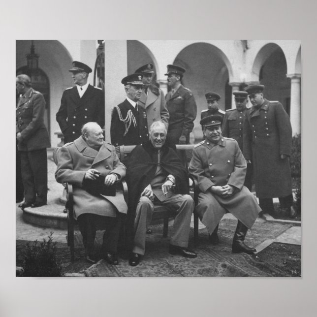The Big Three During Yalta Conference -- WW2 Poster (Front)
