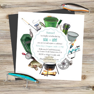 The Big Three-Oh Fishing   60th Birthday Invitation