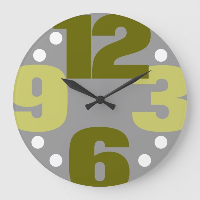 The Big Time - olive Large Clock (Front)