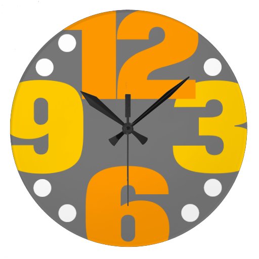 Image of The Big Time - yellow Large Clock