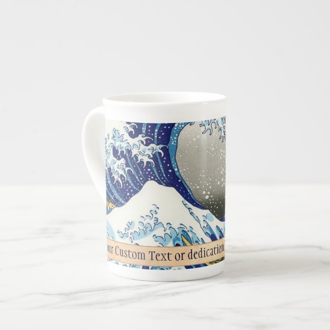 The big wave of Kanagawa Katsushika Hokusai art Bone China Mug (Front Left)