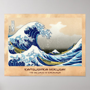 The big wave of Kanagawa Katsushika Hokusai Poster
