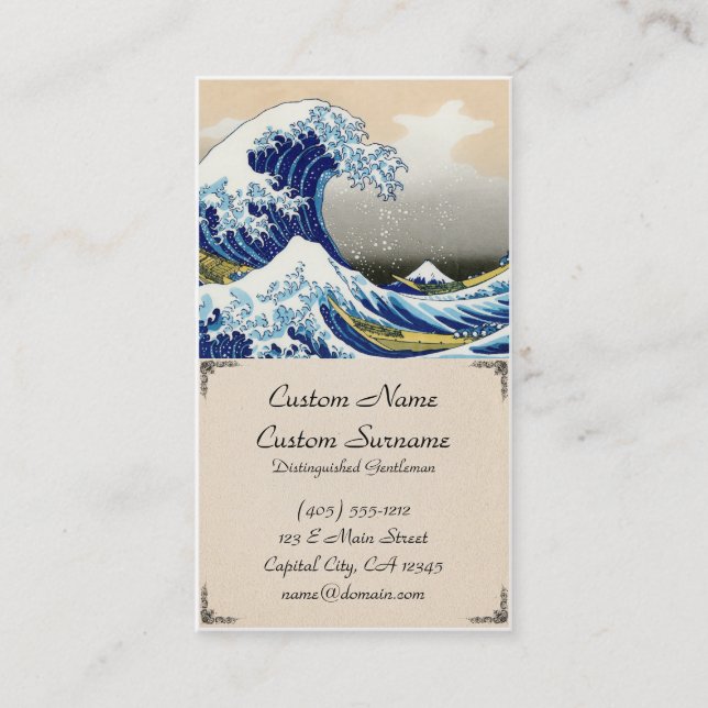 The big wave off Kanagawa Katsushika Hokusai Business Card (Front)
