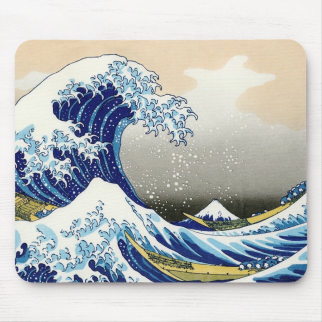 The big wave off Kanagawa Katsushika Hokusai Mouse Mat (Front)